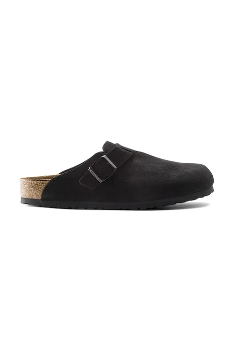 Birkenstock papucs velúrból Boston fekete, női