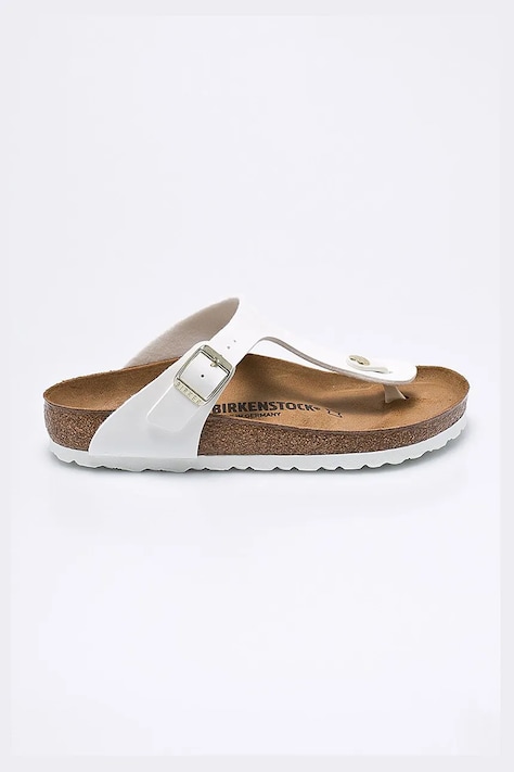 Джапанки Birkenstock Gizeh дамски в бяло с равна подметка