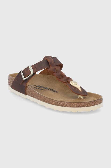 Шкіряні в'єтнамки Birkenstock Gizeh — SS22-KLD0PF, коричневий — фото 2