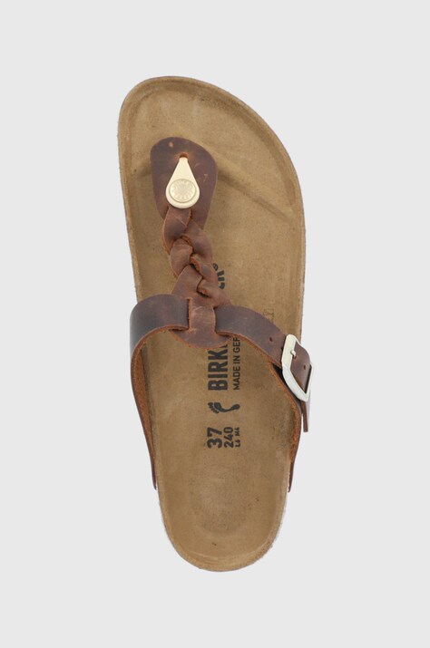 Шкіряні в'єтнамки Birkenstock Gizeh — SS22-KLD0PF, коричневий — фото 4