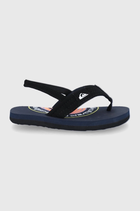 Quiksilver slapi femei, culoarea negru, cu toc plat