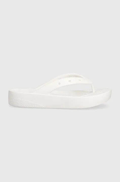 Σαγιονάρες Crocs Classic Platform Flip W χρώμα: άσπρο 207714