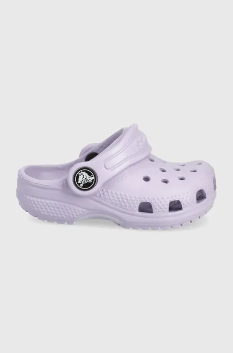 Детские шлепанцы Crocs цвет фиолетовый