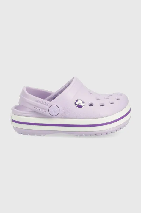 Дитячі шльопанці Crocs колір фіолетовий