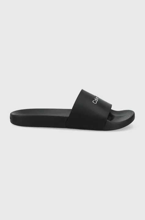 Παντόφλες Calvin Klein POOL SLIDE ανδρικός, χρώμα: μαύρο HM0HM00455