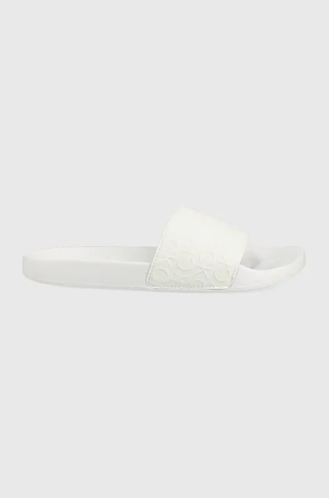 Παντόφλες Calvin Klein χρώμα: άσπρο