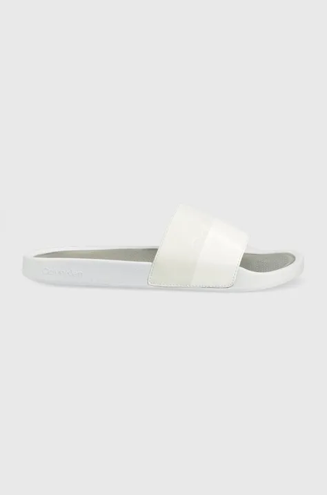 Παντόφλες Calvin Klein χρώμα: άσπρο