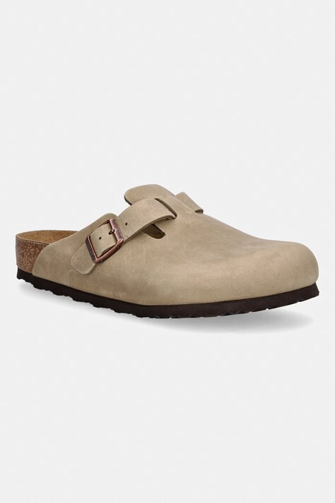 Birkenstock nubuck sliders Boston brown color 960811