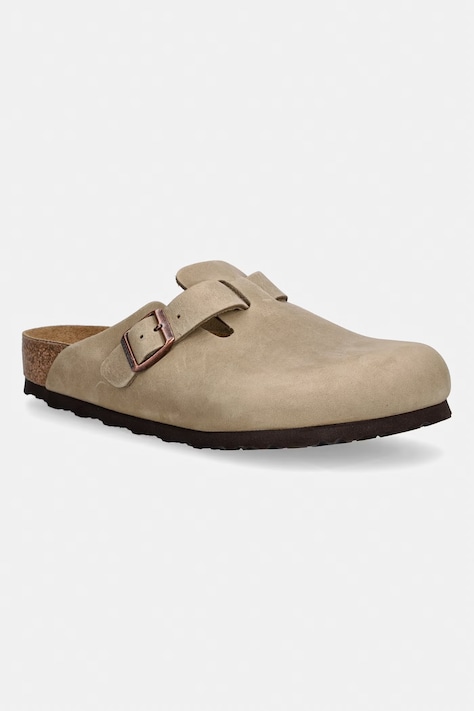 Birkenstock nubuck sliders Boston brown color 960811