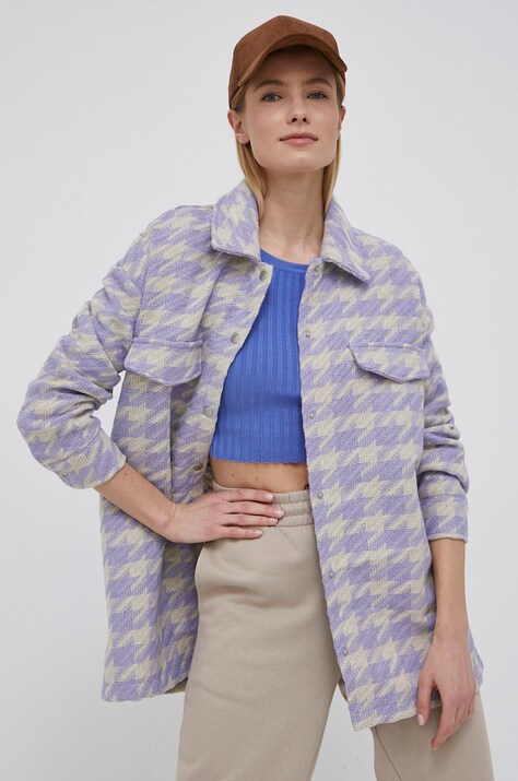 Košile Only dámská, fialová barva, relaxed