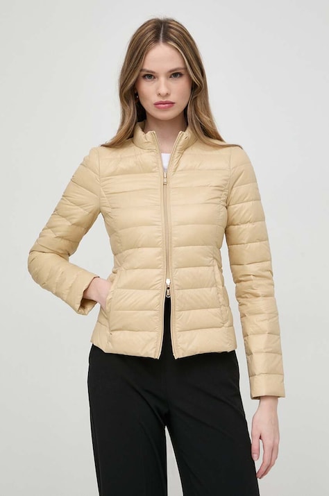 Patrizia Pepe geaca de puf cu doua fete femei, culoarea bej, de tranzitie