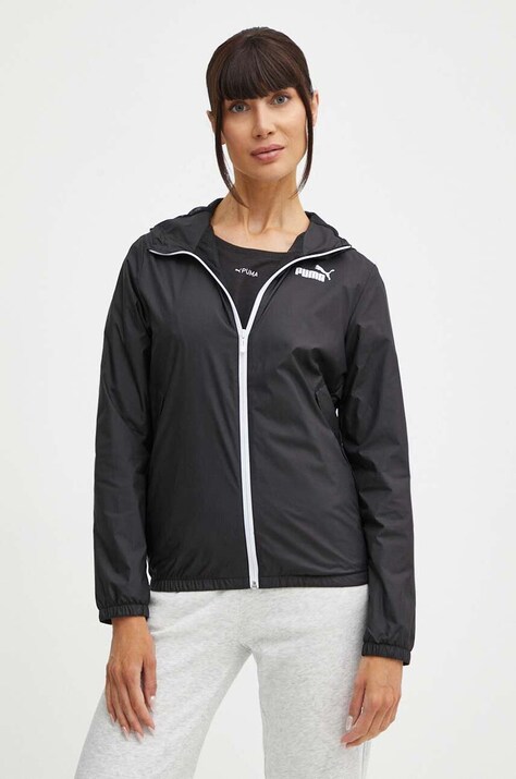 Puma windbreaker Essentials Solid culoarea negru, de tranzitie, 847494