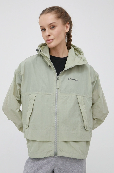 Columbia windbreaker TERREX Paracutie culoarea verde, de tranziție, oversize 1989441