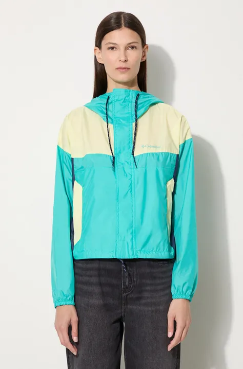 Columbia outdoor jacket Flash Challenger turquoise color