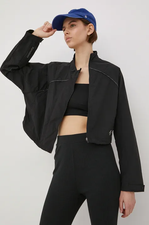 Куртка Superdry жіноча колір чорний перехідна
