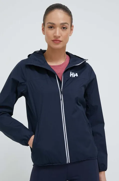 Helly Hansen rain jacket Belfast II women's navy blue color