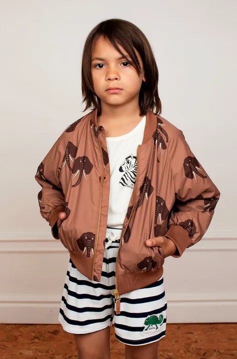 Дитяча куртка-бомбер Mini Rodini колір коричневий