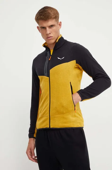 Salewa bluza sportowa Paganella kolor żółty wzorzysta