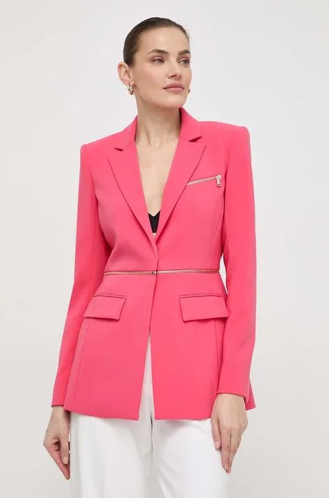 Піджак Patrizia Pepe колір рожевий однобортний однотонна