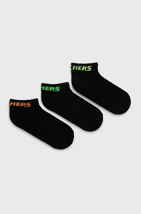 Detské ponožky Skechers (3-pak) čierna farba
