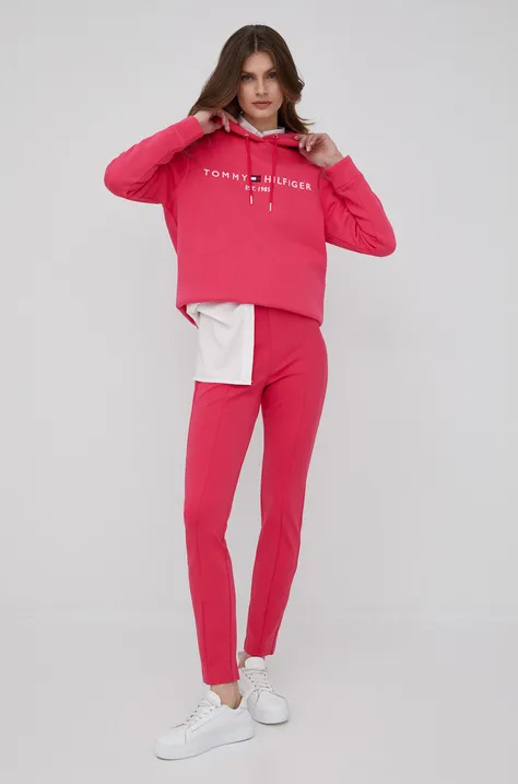 Легінси Tommy Hilfiger Audrey жіночі колір рожевий однотонні