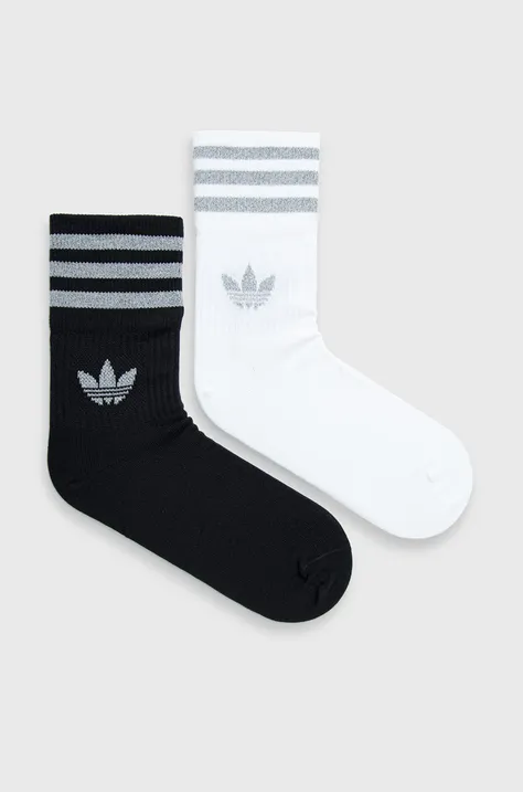 Κάλτσες adidas Originals γυναικείες, χρώμα: άσπρο