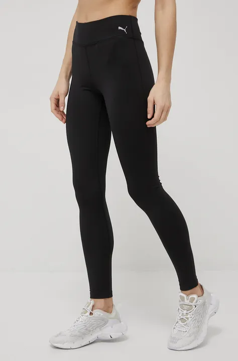 Puma leggins de antrenament Performance 520313 femei, culoarea negru, neted