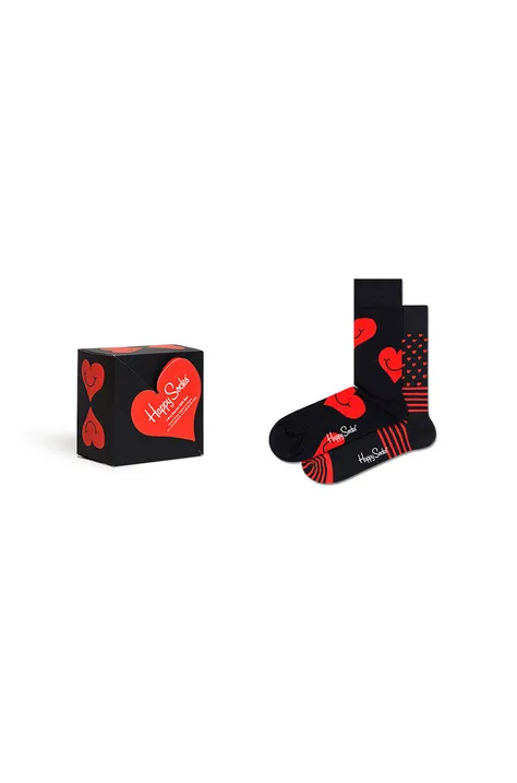 Ponožky Happy Socks (2-pack) dámské, černá barva