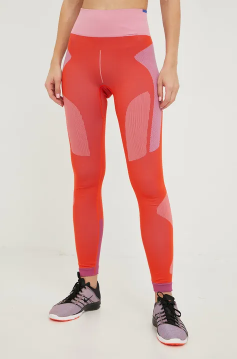 adidas by Stella McCartney legginsy treningowe damskie kolor pomarańczowy wzorzyste
