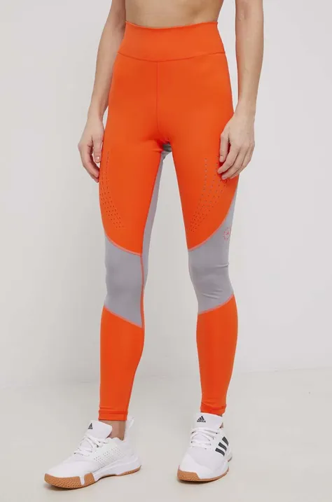 Tajice za trening adidas by Stella McCartney za žene, boja: narančasta, s uzorkom