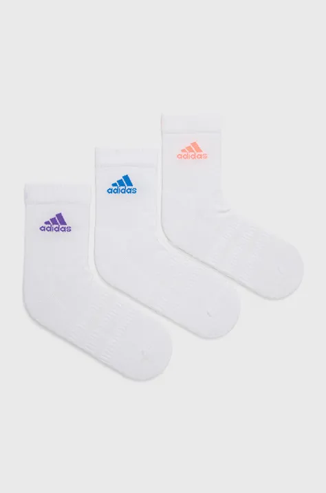 Κάλτσες adidas Performance (3-pack) γυναικείες, χρώμα: άσπρο
