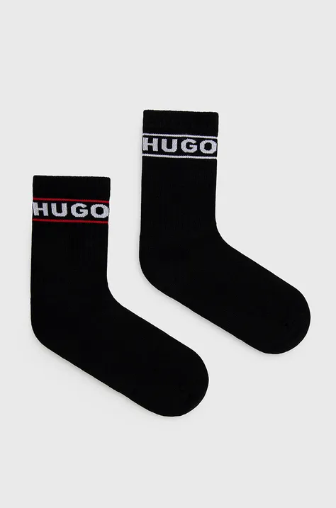 HUGO skarpetki (2-pack) 50469276 damskie kolor czarny