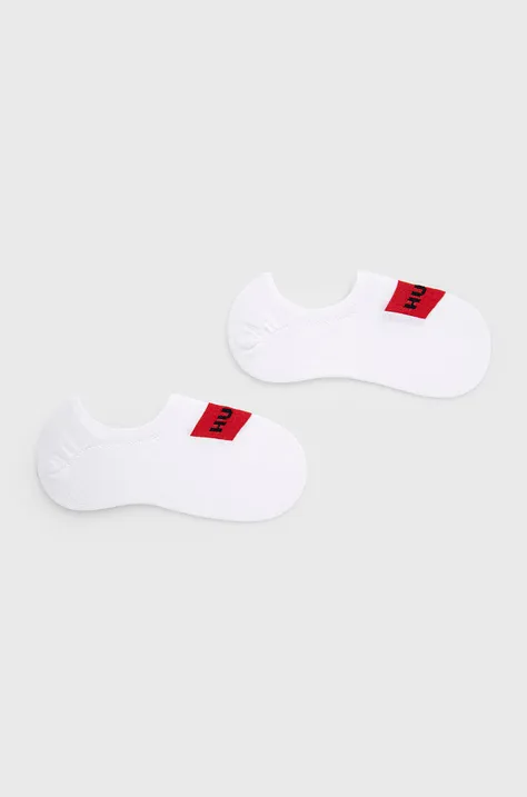 Κάλτσες HUGO γυναικείες, χρώμα: άσπρο