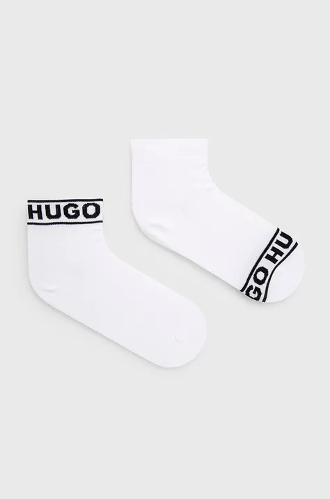 Κάλτσες HUGO γυναικεία, χρώμα: άσπρο
