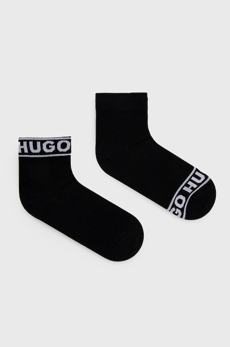 Ponožky HUGO dámske, čierna farba