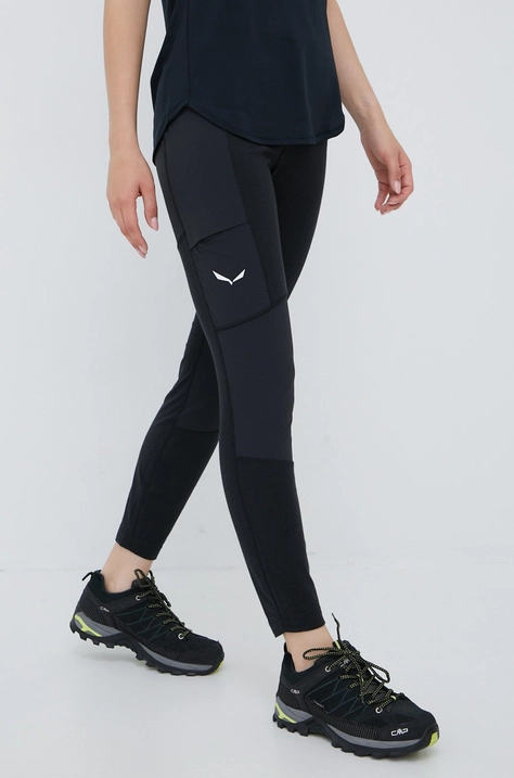 Salewa leggins sport Lavaredo femei, culoarea negru