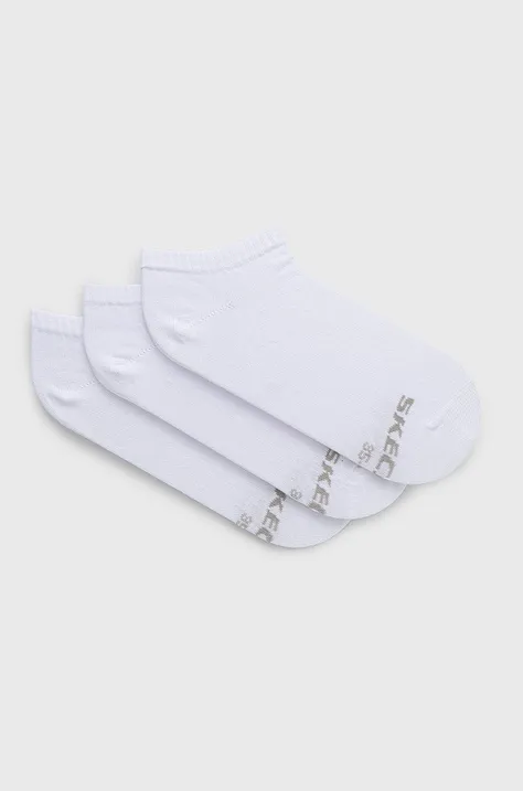 Ponožky Skechers (3-pack) dámské, bílá barva
