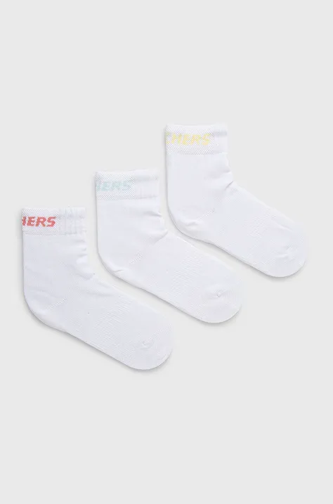 Otroške nogavice Skechers 3-pack bela barva