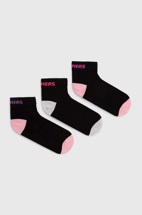 Дитячі шкарпетки Skechers 3-pack колір чорний