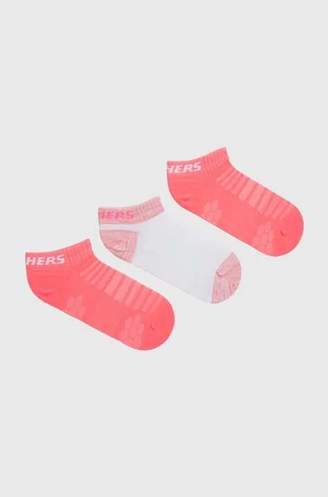 Otroške nogavice Skechers 3-pack roza barva