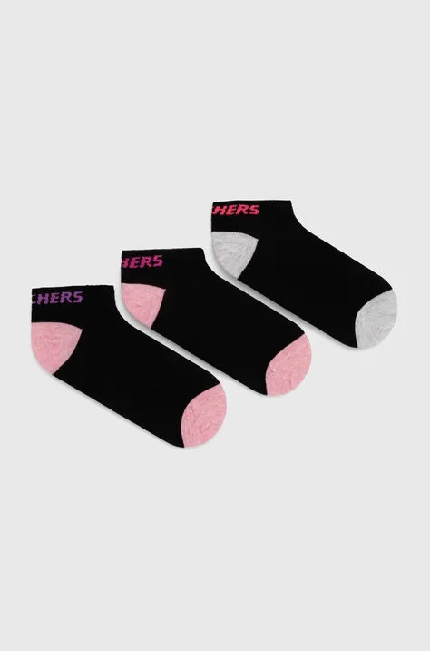 Детские носки Skechers 3 шт цвет чёрный