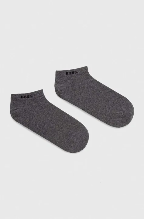 Čarape BOSS 2-pack za muškarce, boja: siva, 50467730