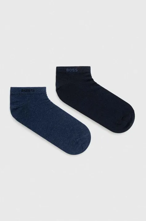 Ponožky BOSS 2-pack pánské, šedá barva, 50467730