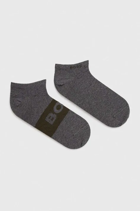 Čarape BOSS 2-pack za muškarce, boja: siva, 50467747