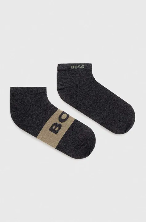 Κάλτσες BOSS 2-pack χρώμα: γκρι