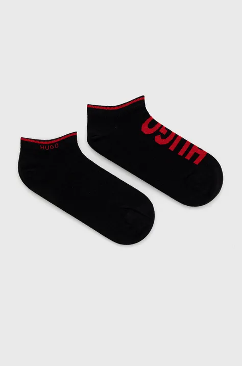 Κάλτσες HUGO ανδρικός, χρώμα: μαύρο