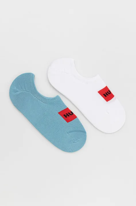 Ponožky HUGO (2-pak) pánske,modrá farba,50468117