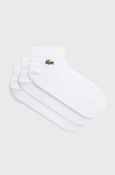 Κάλτσες Lacoste ανδρικός, χρώμα: άσπρο