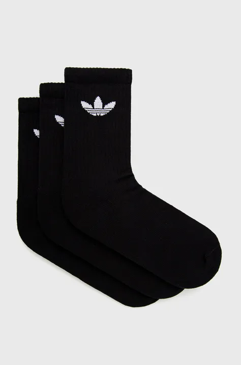 Κάλτσες adidas Originals (3-pack) χρώμα: μαύρο