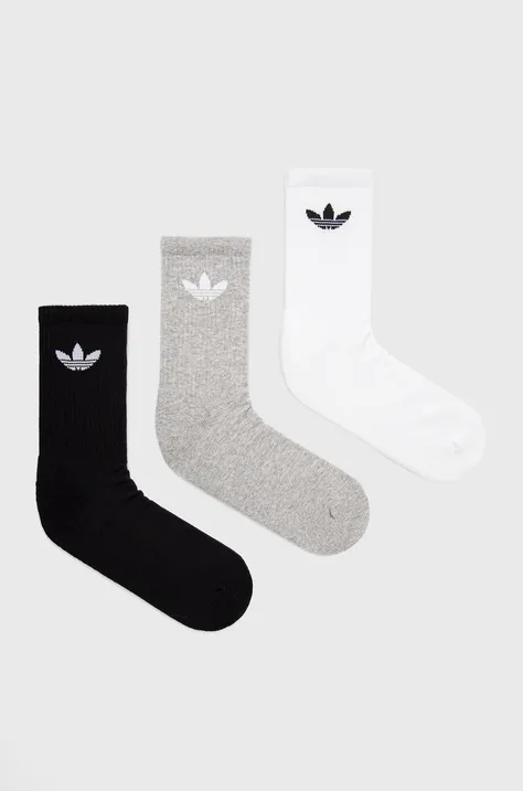 Шкарпетки adidas Originals (3-pack) HC9548 колір білий HC9548-WHT/MGREY